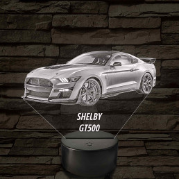 Legendás Izomautó – Shelby GT500 7 színű, színváltós 3D LED lámpa