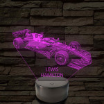 A Száguldó Legenda – Lewis Hamilton F1 7 színű, színváltós 3D LED lámpa