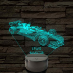 A Száguldó Legenda – Lewis Hamilton F1 7 színű, színváltós 3D LED lámpa