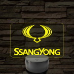 SsangYong régi logós autós lámpa – 7 színű, színváltós LED lámpa