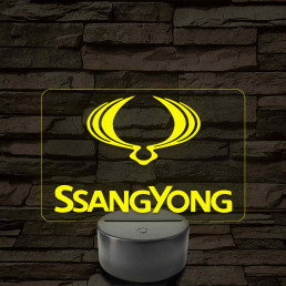 SsangYong régi logós autós lámpa – 7 színű, színváltós LED lámpa