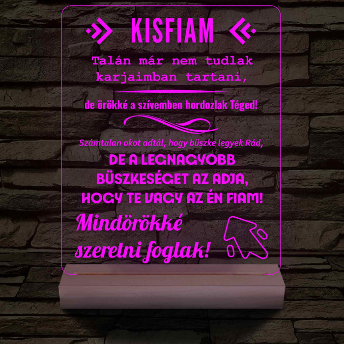Kisfiam fatalpas  7 színű 3D led lámpa