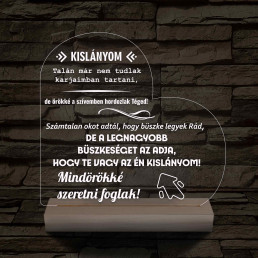 Kislányom fatalpas 7 színű 3D led lámpa