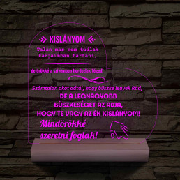 Kislányom fatalpas 7 színű 3D led lámpa