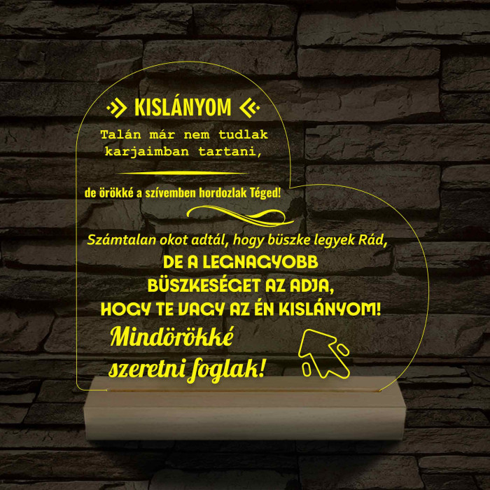 Kislányom fatalpas 7 színű 3D led lámpa