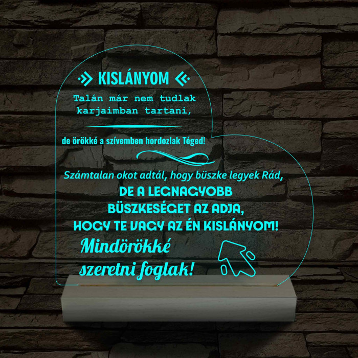 Kislányom fatalpas 7 színű 3D led lámpa