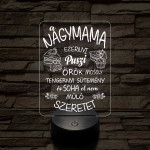 Nagymama – Szeretet, puszi és sütemény - 7 színű, színváltós 3D led lámpa