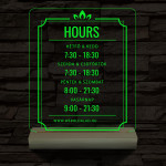 Nyitvatartás számokkal (weboldalcím) 20 cm fa talppal 7 színű 3D led lámpa