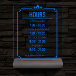Nyitvatartás számokkal (weboldalcím) 20 cm fa talppal 7 színű 3D led lámpa