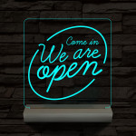 Nyitva, Open 20 cm fa talppal 7 színű 3D led lámpa