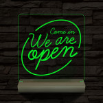Nyitva, Open 20 cm fa talppal 7 színű 3D led lámpa