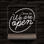 Nyitva, Open 20 cm fa talppal 7 színű 3D led lámpa