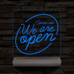 Nyitva, Open 20 cm fa talppal 7 színű 3D led lámpa