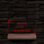 Recepció információs lámpa 20 cm fa talppal 7 színű 3D led lámpa