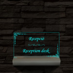 Recepció információs lámpa 20 cm fa talppal 7 színű 3D led lámpa