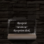 Recepció lámpa 20 cm fa talppal 7 színű 3D led lámpa
