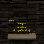 Recepció lámpa 20 cm fa talppal 7 színű 3D led lámpa