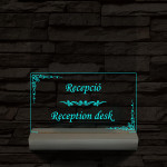 Recepció lámpa 20 cm fa talppal 7 színű 3D led lámpa