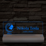 Névtábla céges logóval 20 cm fa talppal 7 színű 3D led lámpa