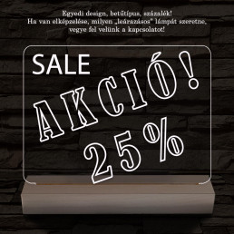 Leárazás, Sale, Akció 20 cm fa talppal 7 színű 3D led lámpa