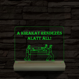 A kirakat rendezés alatt áll 20 cm fa talppal 7 színű 3D led lámpa