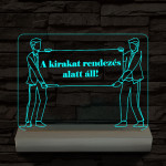 Kirakat rendezés alatt 20 cm fa talppal 7 színű 3D led lámpa