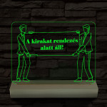Kirakat rendezés alatt 20 cm fa talppal 7 színű 3D led lámpa