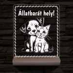 Állatbarát hely 20 cm fa talppal 7 színű 3D led lámpa