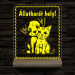 Állatbarát hely 20 cm fa talppal 7 színű 3D led lámpa