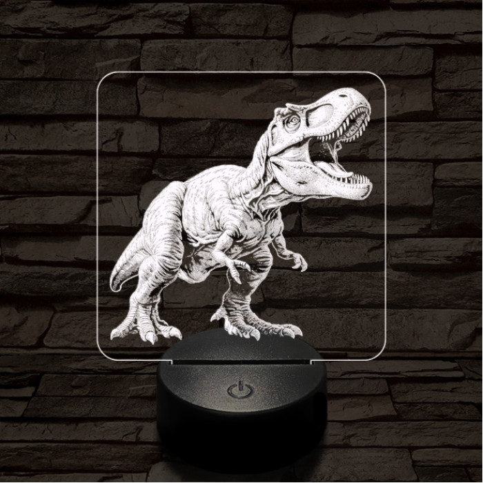 A zsarnokgyík ordítása 7 színű valósághű 3D led lámpa