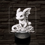Sárkánybébi 7 színű valósághű 3D led lámpa