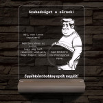 Szabadságot a sörnek személyre szabott 20 cm fa talppal 7 színű 3D led lámpa