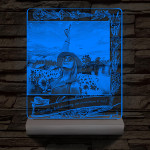 Gravare foto personalizată cu text personalizat, lampa LED 3D cu 7 culori cu suport din lemn