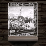 Gravare foto personalizată cu text personalizat, lampa LED 3D cu 7 culori cu suport din lemn