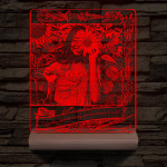 Gravare foto personalizată cu text personalizat, lampa LED 3D cu 7 culori cu suport din lemn