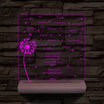 Pitypangos osztálytábla személyre szabott fa talppal 7 színű 3D led lámpa