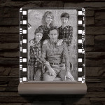 Egyedi fotógravírozás film negatívos kerettel fatalpban 7 színű 3D led lámpa