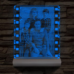 Egyedi fotógravírozás film negatívos kerettel fatalpban 7 színű 3D led lámpa
