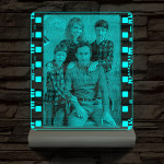 Egyedi fotógravírozás film negatívos kerettel fatalpban 7 színű 3D led lámpa