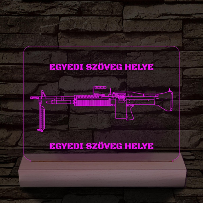 Fegyverek személyre szabott fatalppal 7 színű 3D led lámpa