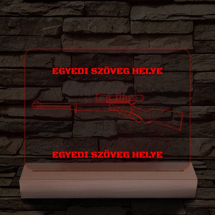 Fegyverek személyre szabott fatalppal 7 színű 3D led lámpa