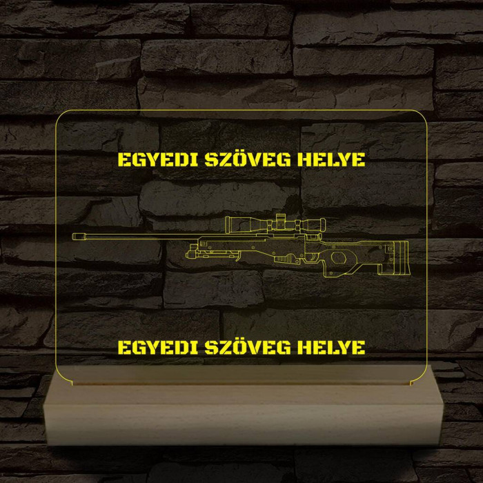 Fegyverek személyre szabott fatalppal 7 színű 3D led lámpa