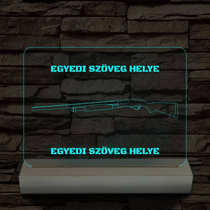 Fegyverek személyre szabott fatalppal 7 színű 3D led lámpa