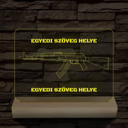 Fegyverek személyre szabott fatalppal 7 színű 3D led lámpa