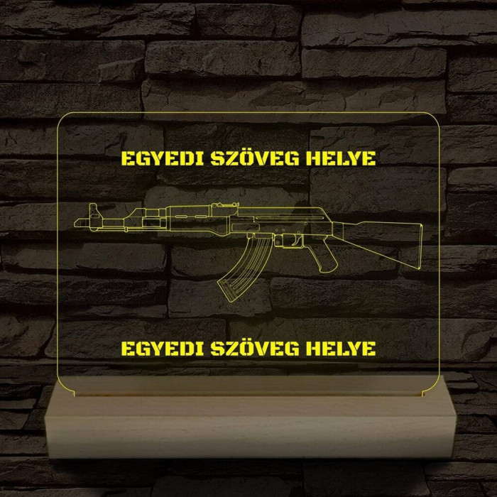 Fegyverek személyre szabott fatalppal 7 színű 3D led lámpa