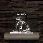 Egyedi neves DJ  személyre szabott fatalppal 7 színű 3D led lámpa