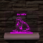 Egyedi neves DJ  személyre szabott fatalppal 7 színű 3D led lámpa