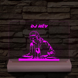 Egyedi neves DJ  személyre szabott fatalppal 7 színű 3D led lámpa