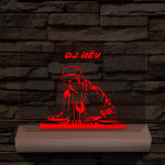 Egyedi neves DJ  személyre szabott fatalppal 7 színű 3D led lámpa