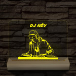 Egyedi neves DJ  személyre szabott fatalppal 7 színű 3D led lámpa